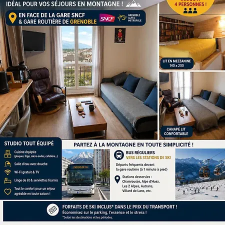 Apartman Cosy Renove -hyper Centre Grenoble, 1 Min Gare-tram *